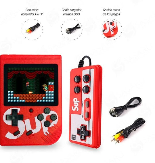 CONSOLA SUP PORTATIL + TV 400 JUEGOS RETRO