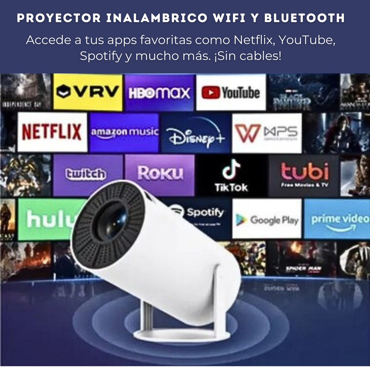 PROYECTOR INALAMBRICO WIFI Y BLUETOOTH