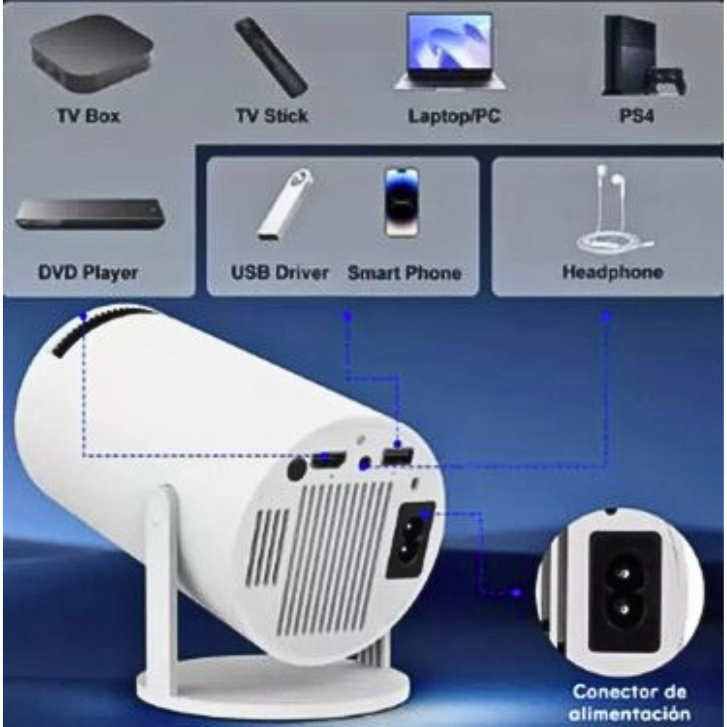 PROYECTOR INALAMBRICO WIFI Y BLUETOOTH